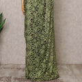 Green & Black Premium French 2-Tone Chantilly Lace Saree Fabric – 5.5 Meters Length, 110 Cms Width, Imported from France-D25706
