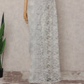 Pearl White French Chantilly Lace Saree 5.5m