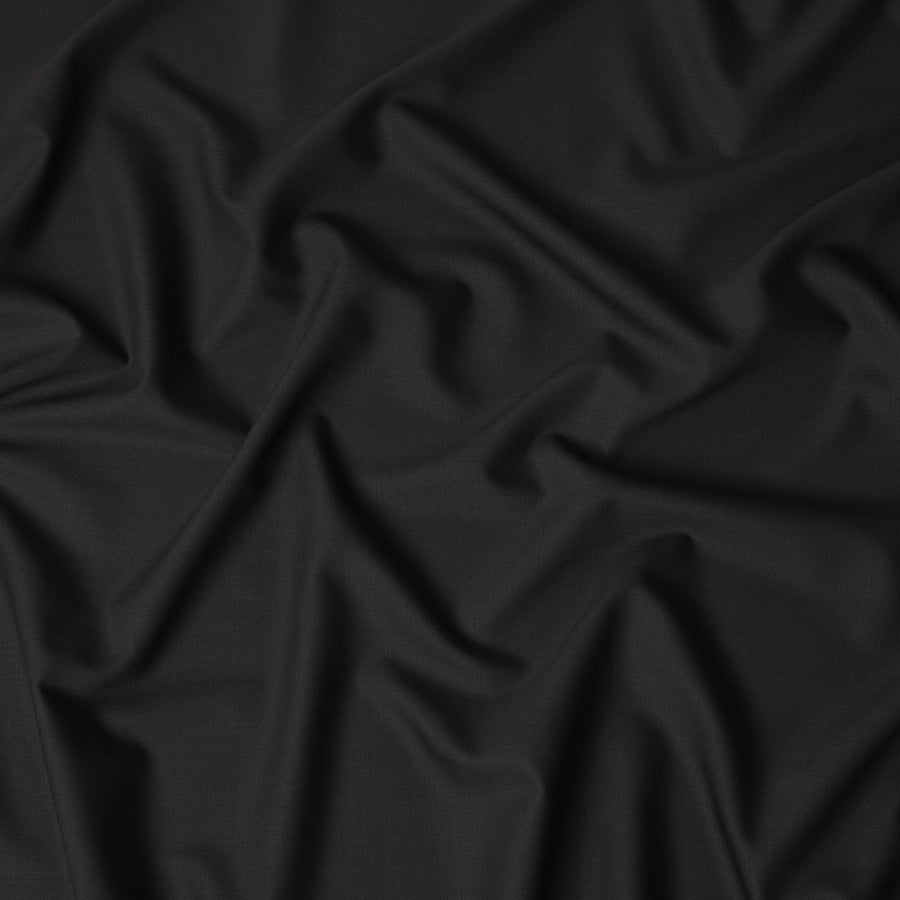 Charcoal Black Premium Blended Poly Wool Suiting Fabric 150 Cm Width Durable Breathable Smooth Finish Wrinkle Resistant Fabric For Suits Blazers Trousers Formal Wear Made In India-D28851 Regal Fabrics