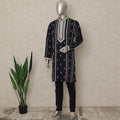 Blue Cotton Silk Men's Kurta Pajama - D29302