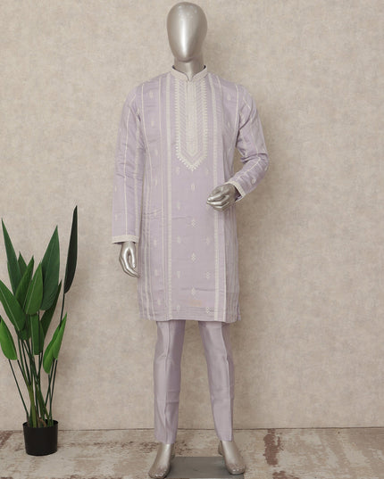 Purple Cotton Silk Men's Kurta Pajama - D29303