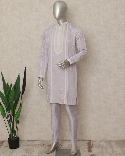 Purple Cotton Silk Men's Kurta Pajama - D29303