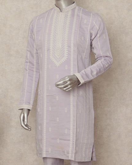 Purple Cotton Silk Men's Kurta Pajama - D29303