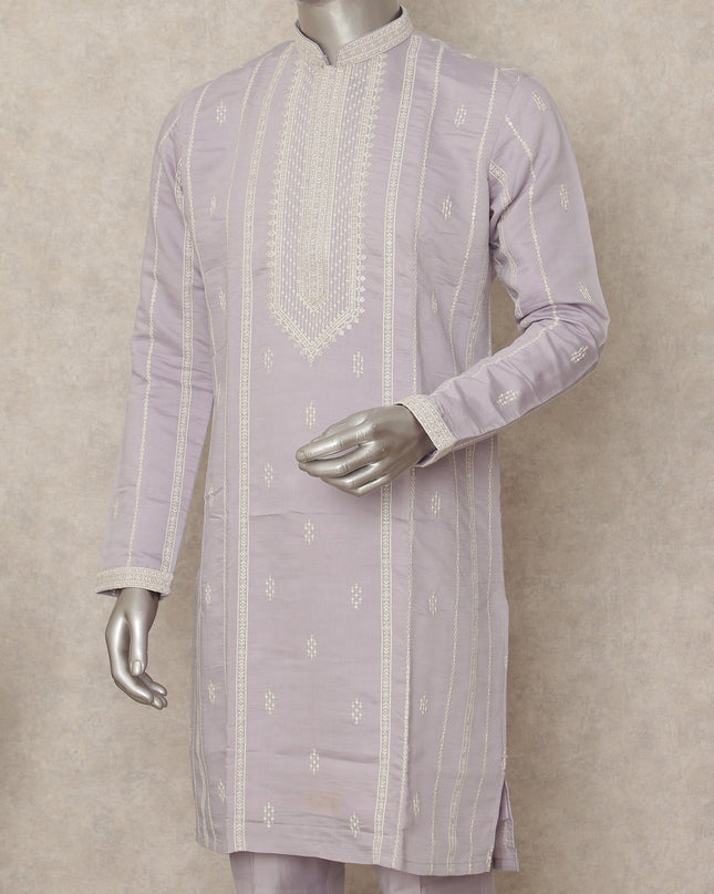 Purple Cotton Silk Men's Kurta Pajama - D29303