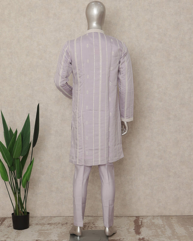 Purple Cotton Silk Men's Kurta Pajama - D29303