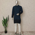 Blue Silk Men's Kurta Pajama - D29309