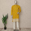 Mustard Yellow Raw Silk Kurta Pyjama Set Men