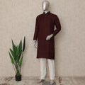 Wine Maroon Chikankari Cotton Kurta Pyjama Set