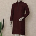 Wine Maroon Chikankari Cotton Kurta Pyjama Set