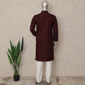 Wine Maroon Chikankari Cotton Kurta Pyjama Set