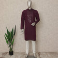 Purple Cotton Silk Men's Kurta Pajama - D29306