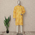 Bright Yellow Cotton Silk Kurta Pyjama Set Men