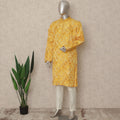 Bright Yellow Cotton Silk Kurta Pyjama Set Men
