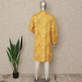 Bright Yellow Cotton Silk Kurta Pyjama Set Men