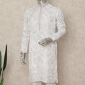 White Cotton Silk Men's Kurta Pajama - D29307