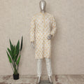 Beige Linen Men's Kurta Pajama - D29299