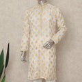 Beige Linen Men's Kurta Pajama - D29299