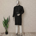Black Cotton Silk Men's Kurta Pajama - D29305