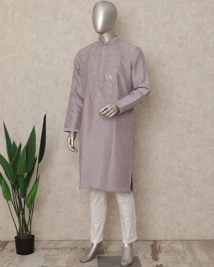 Purple Cotton Silk Men's Kurta Pajama - D29304