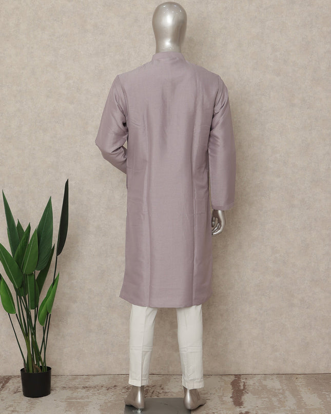 Purple Cotton Silk Men's Kurta Pajama - D29304