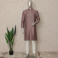 Mauve Purple Cotton Silk Kurta Pyjama Set Men
