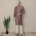 Mauve Purple Cotton Silk Kurta Pyjama Set Men