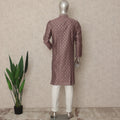 Mauve Purple Cotton Silk Kurta Pyjama Set Men
