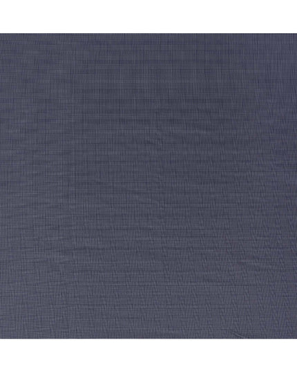 Blue & Grey Glen Check 100% Cotton Shirting Fabric, Classic Multi-Tone Checked Design, 150 cms Width, Origin India-D26623