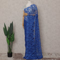 Royal Blue Floral French Chantilly Lace Saree