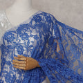 Royal Blue Floral French Chantilly Lace Saree