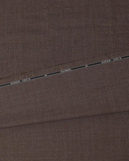 Brown Premium Super 130’s SCABAL English All Wool Suiting Fabric, Width 150 cms, 3.75 Mtrs Cut, Made in United Kingdom-D26787