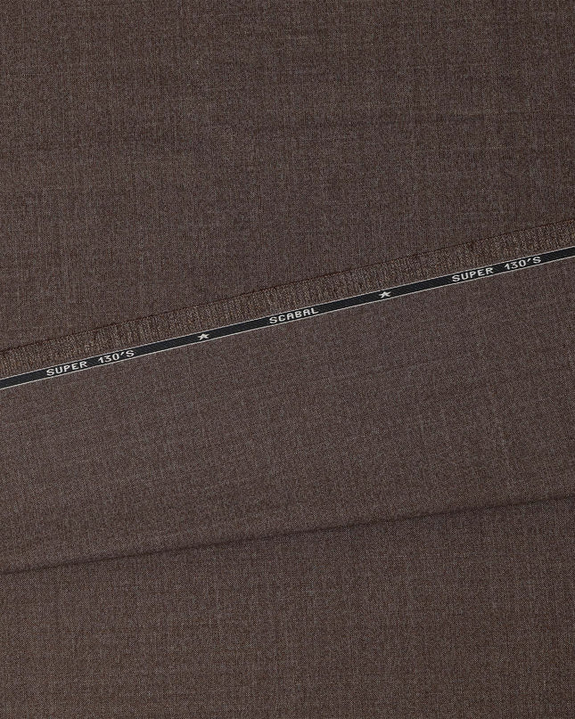 Brown Premium Super 130’s SCABAL English All Wool Suiting Fabric, Width 150 cms, 3.75 Mtrs Cut, Made in United Kingdom-D26787