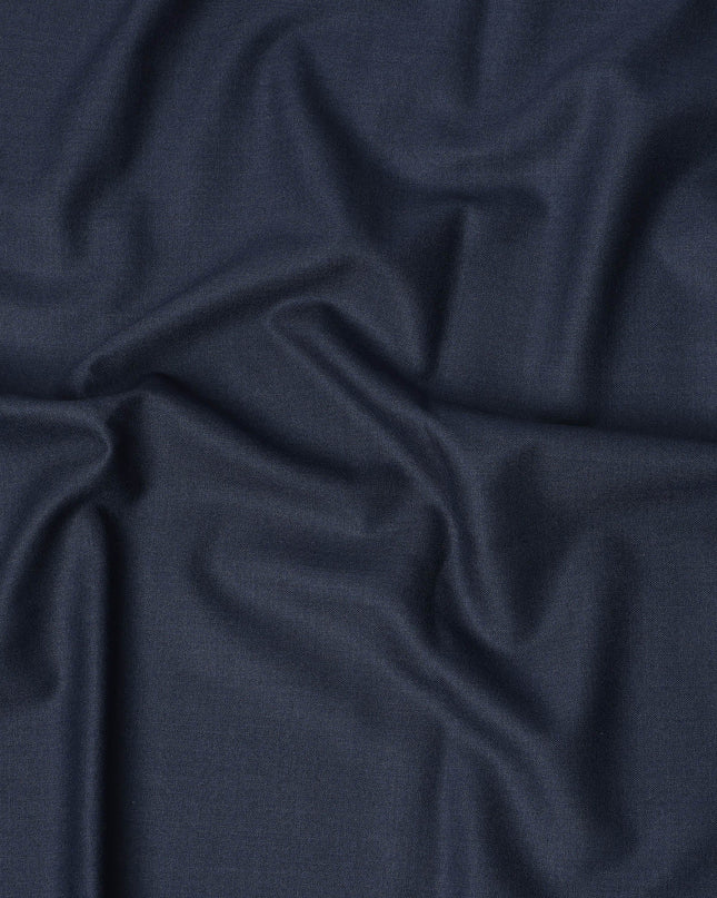 Navy Blue Premium Super 130’s SCABAL English All Wool Suiting Fabric, Width 150 cms, 3.75 Mtrs Cut, Made in United Kingdom-D26785