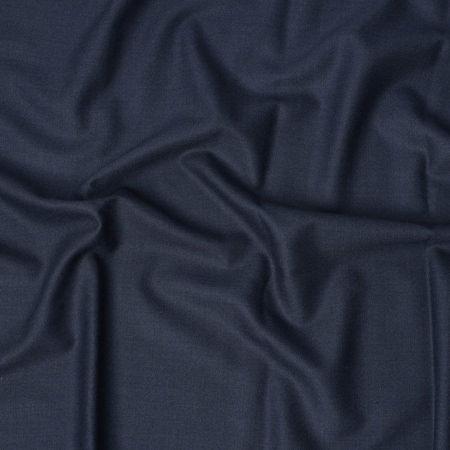 Navy Blue Premium Super 130’s SCABAL English All Wool Suiting Fabric, Width 150 cms, 3.75 Mtrs Cut, Made in United Kingdom-D26785