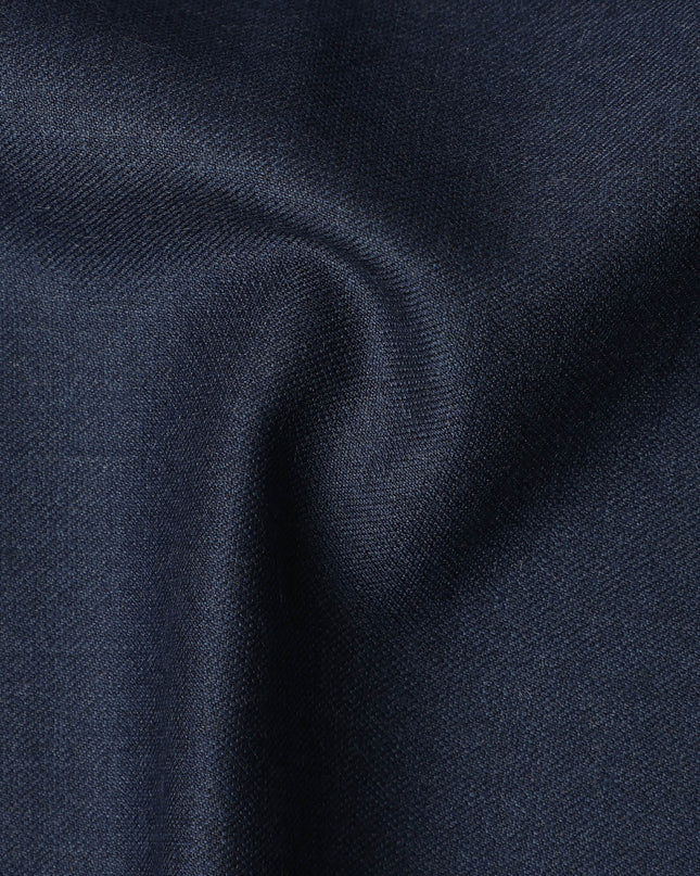 Navy Blue Premium Super 130’s SCABAL English All Wool Suiting Fabric, Width 150 cms, 3.75 Mtrs Cut, Made in United Kingdom-D26785