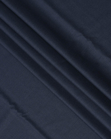 Navy Blue Premium Super 130’s SCABAL English All Wool Suiting Fabric, Width 150 cms, 3.75 Mtrs Cut, Made in United Kingdom-D26785