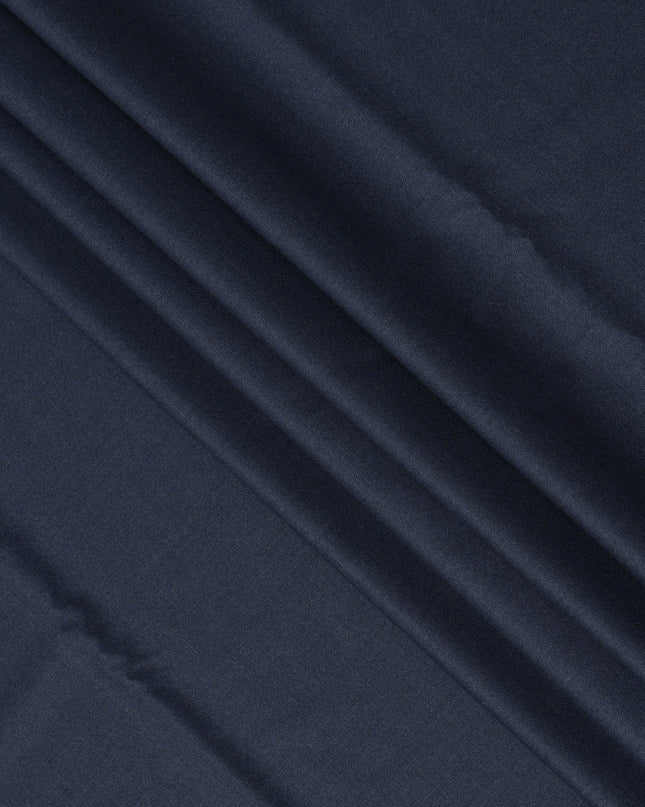 Navy Blue Premium Super 130’s SCABAL English All Wool Suiting Fabric, Width 150 cms, 3.75 Mtrs Cut, Made in United Kingdom-D26785