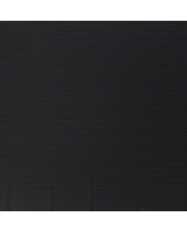 Black Pinstripe Premium Super 100’s SCABAL English Extrafine All Wool Suiting Fabric, Width 150 cms, 3.75 Mtrs Cut, Made in United Kingdom-D26786