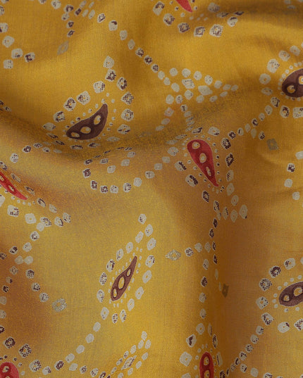 Mustard Yellow Paisley Cotton Lawn Fabric 110cm