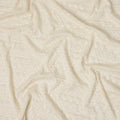 Cream Star-Pattern Beaded Textured Synthetic Blended Fabric, 110 cm Width, Made in India-D26648