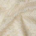 Cream Star-Pattern Beaded Textured Synthetic Blended Fabric, 110 cm Width, Made in India-D26648