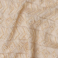 Beige Geometric Sequin and Thread Textured Synthetic Blended Fabric, 110 cm Width, Made in India-D26651