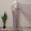 Lavender Premium French 2-Tone Chantilly Lace Saree with Stone Work, Width 110 Cms, Length 5.5 Mtrs, Imported from France-D25674