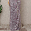 Lavender Premium French 2-Tone Chantilly Lace Saree with Stone Work, Width 110 Cms, Length 5.5 Mtrs, Imported from France-D25674