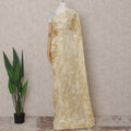 Butter Cream Gold French Silk Chiffon Saree 5.5m