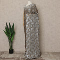 Taupe Brown Silver Metallic French Chiffon Saree 5.5 Meters Length 110 Cms Width Lightweight Printed Elegant Party Wear Soft Flowy Fabric Premium Quality Without Blouse Piece-D28728 Regal Fabrics