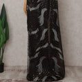 Jet Black Silk Chiffon Saree - D31597