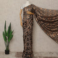 Black Copper Metallic French Chiffon Saree 5.5 Meters Length 110 Cms Width Lightweight Printed Elegant Party Wear Soft Flowy Fabric Premium Quality Without Blouse Piece-D28717 Regal Fabrics