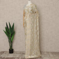 Pearl Ivory French Silk Chiffon Saree 5.5m