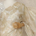 Pearl Ivory French Silk Chiffon Saree 5.5m
